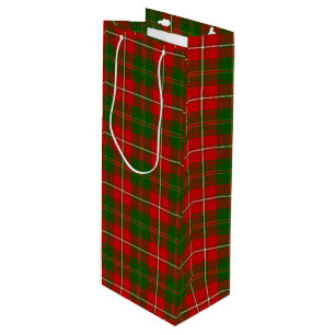 Hay tartan red green plaid wine gift bag