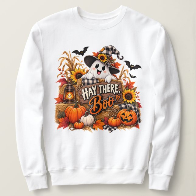 Hay There Boo Ghost Sweatshirt (Design Front)