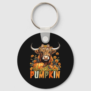 Hay There Pumpkin Highland Cow Fall Autumn Thanksg Key Ring