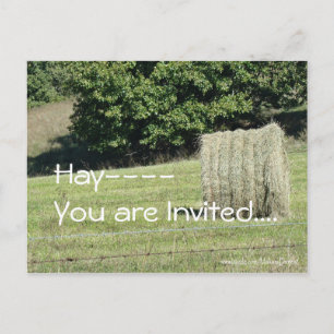 Hay-You are Invited....customise Invitation Postcard