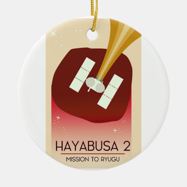 Hayabusa 2 Mission Space Art Ceramic Tree Decoration (Front)