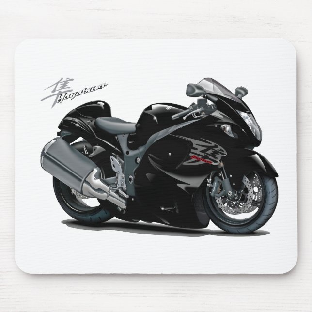 Hayabusa Black Bike Mouse Mat (Front)