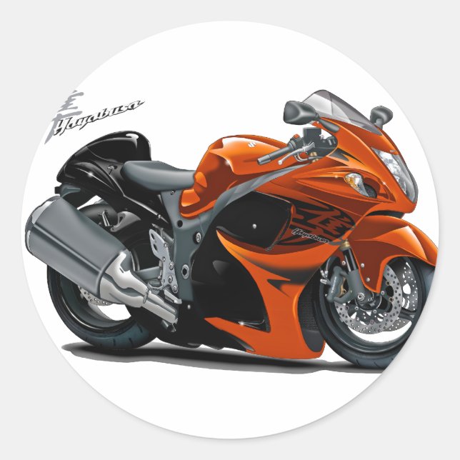 Hayabusa Orange Bike Classic Round Sticker (Front)