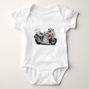 Hayabusa White-Red Bike Baby Bodysuit