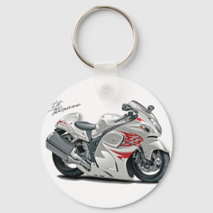 Hayabusa White-Red Bike Key Ring