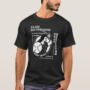 Haybourne Clan Gaelic Motto Swordsman T-Shirt