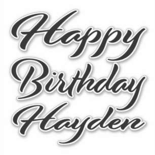 Hayden name first name black Sticker birthday