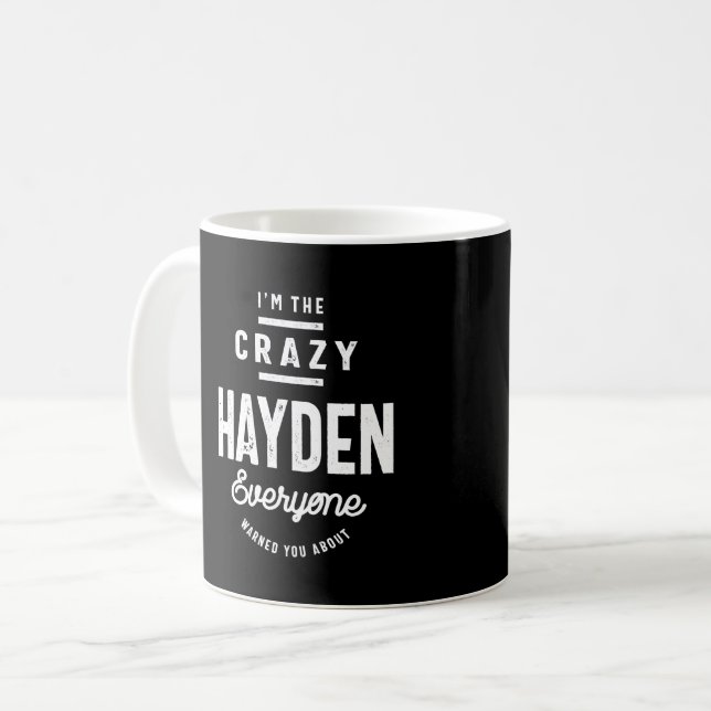 Hayden Personalised Name Birthday Gift Coffee Mug (Front Left)