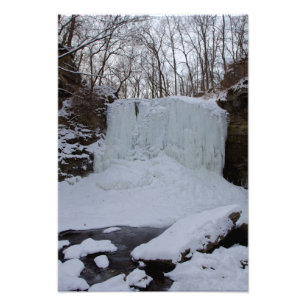 Hayden Run Falls in winter, Columbus, Ohio Photo Print