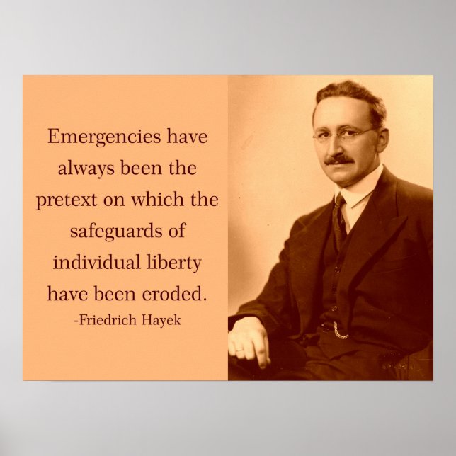 Hayek on Emergencies Poster (Front)