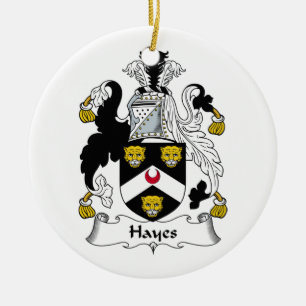 Hayes Family Crest Ceramic Tree Decoration