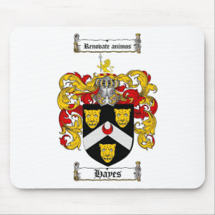 HAYES FAMILY CREST -  HAYES COAT OF ARMS MOUSE MAT