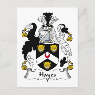 Hayes Family Crest Postcard