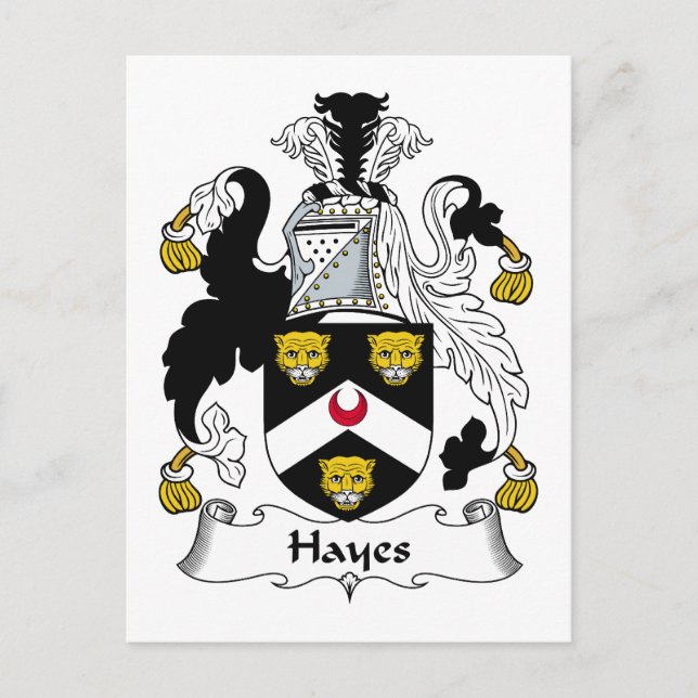 Hayes Family Crest Postcard (Front)