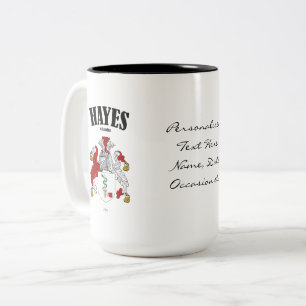 Hayes Family Crest, Translation & Meaning Two-Tone Coffee Mug