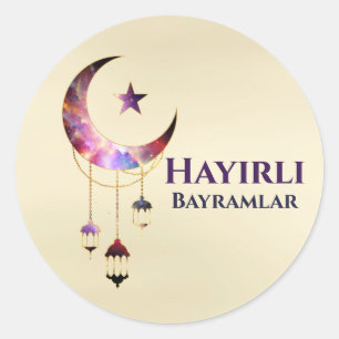 Hayirli Bayramlar -Eid Mubarak - Happy Eid  Classic Round Sticker