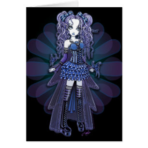 "Haylee" Purple Tattoo Butterfly Fairy Art Card