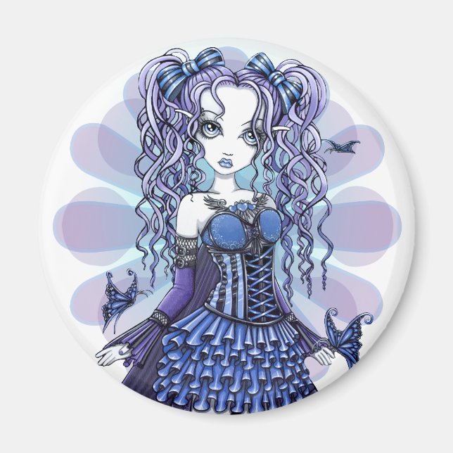 "Haylee" Purple Tattoo Butterfly Fairy Art Magnet (Front)