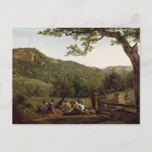 Haymakers Picnicking in a Field Postcard