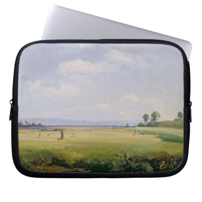 Haymaking, 1838 (oil on canvas) laptop sleeve (Front)