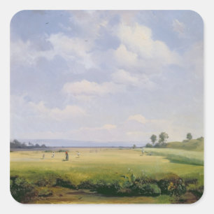 Haymaking, 1838 (oil on canvas) square sticker