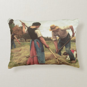 Haymaking, 1880 decorative cushion
