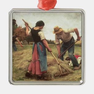 Haymaking, 1880 metal tree decoration
