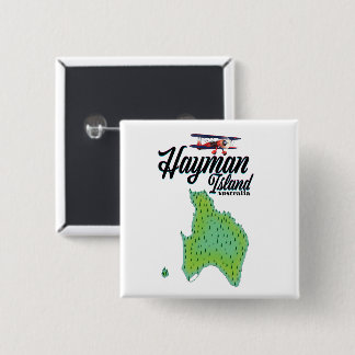 Hayman Island Vintage travel map. 15 Cm Square Badge