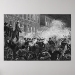 Haymarket Riot Engraving - 1886 Poster