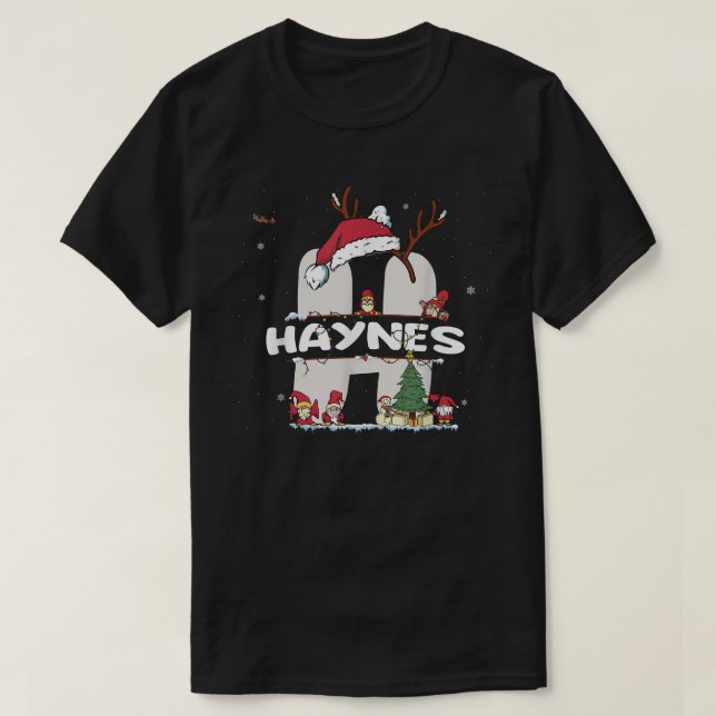 Haynes Christmas  w Haynes Name for funny Xmas  T-Shirt (Design Front)
