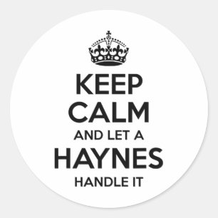 Haynes Funny Surname Family Tree Birthday Reunion Classic Round Sticker