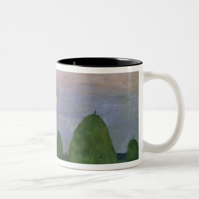 Hayricks at Dusk, 1899 Two-Tone Coffee Mug (Right)