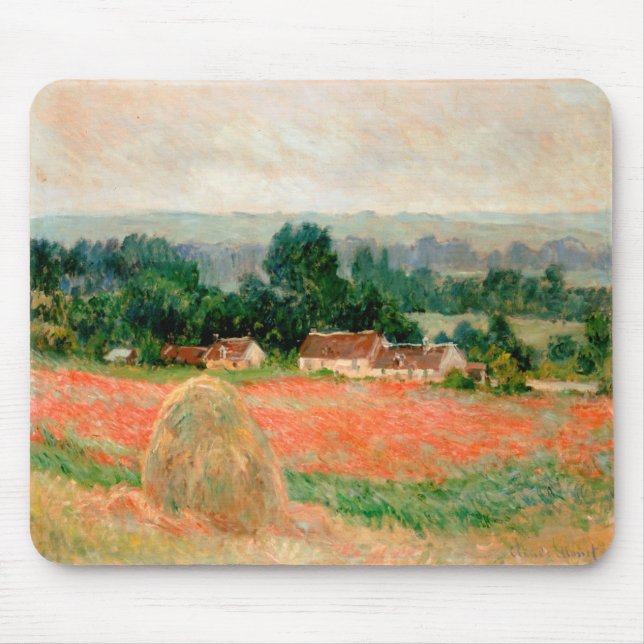 Haystack at Giverny, Claude Monet Mouse Mat (Front)