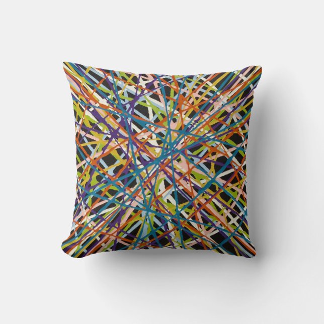 Haystack in Black 16 x 16 Poly Throw Pillow (Front)