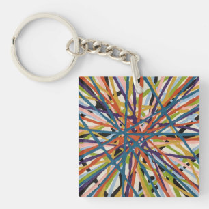 Haystack in White Keychain