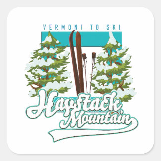 Haystack Mountain Vermont USA Ski logo Square Sticker