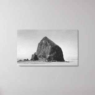 Haystack Rock at Cannon Beach, Oregon Photograph Canvas Print