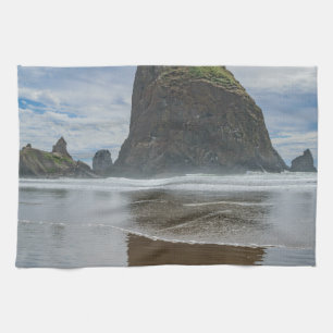 Haystack Rock, Cannon Beach, Oregon Tea Towel