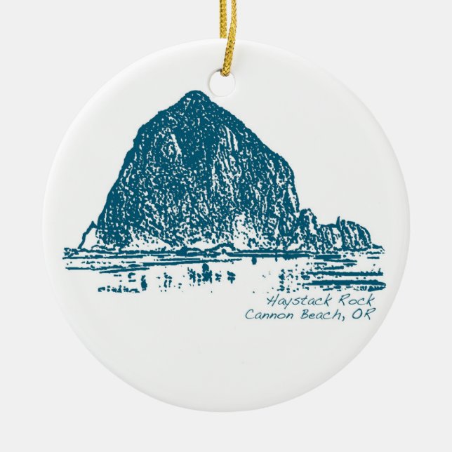 Haystack Rock Christmas Ornament (Front)