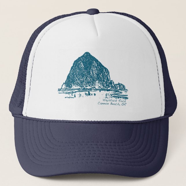 Haystack Rock Illustration Trucker Hat (Front)