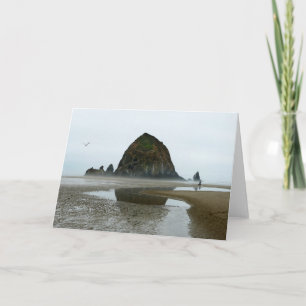 Haystack Rock Reflection on Cannon Beach, Oregon Card