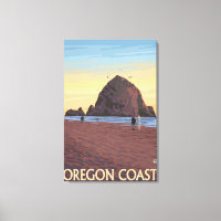 Haystack Rock Vintage Travel Poster