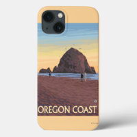 Haystack Rock Vintage Travel Poster