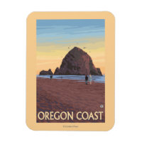 Haystack Rock Vintage Travel Poster