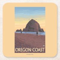 Haystack Rock Vintage Travel Poster