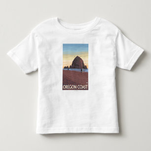 Haystack Rock Vintage Travel Poster Toddler T-Shirt
