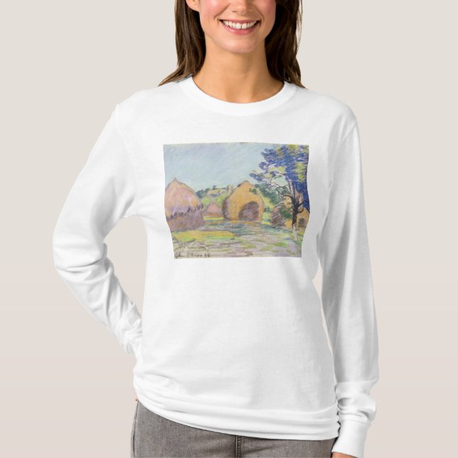 Haystacks at Saint-Cheron T-Shirt (Front)