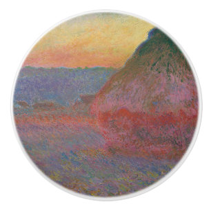Haystacks (by Claude Monet) Ceramic Knob