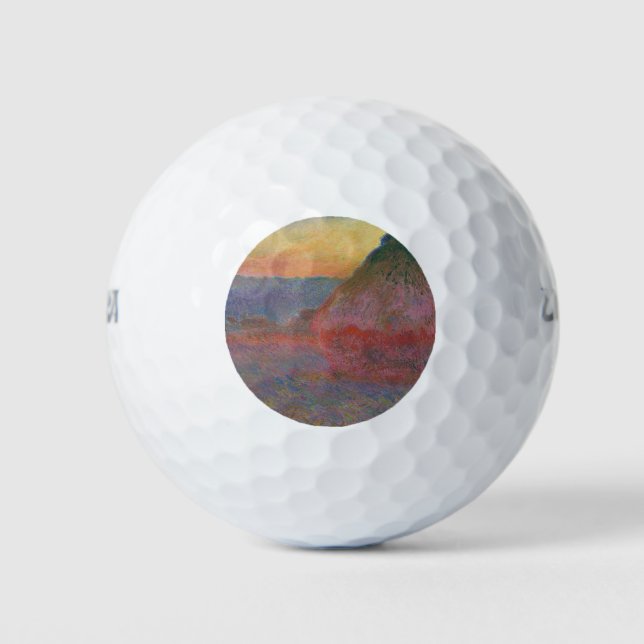 Haystacks (by Claude Monet) Golf Balls (Front)