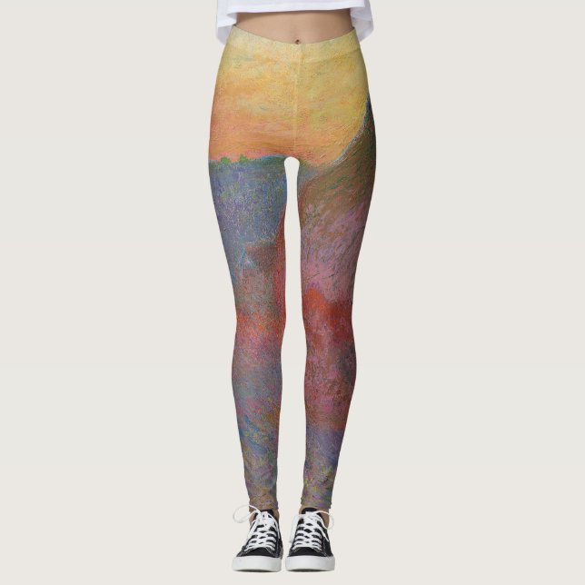 Haystacks (by Claude Monet) Leggings (Front)